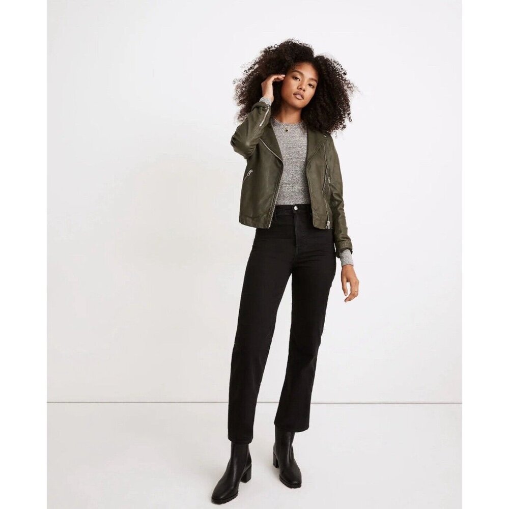 Madewell Jeans Slim Wide Leg Crop Women’s 27 Black Comfy Cotton Blend Denim